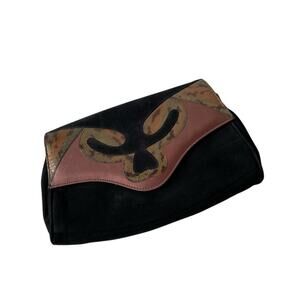 Vintage Snakeskin & Suede Clutch